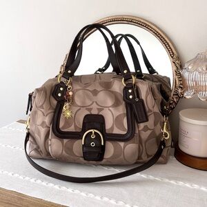 Coach Brown and Tan Shoulder Bag